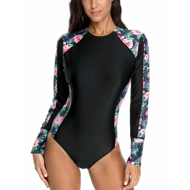 Women One Piece Swimsuit Surfing Suit Rash Guard Full Body Swimwear Bathing Suit